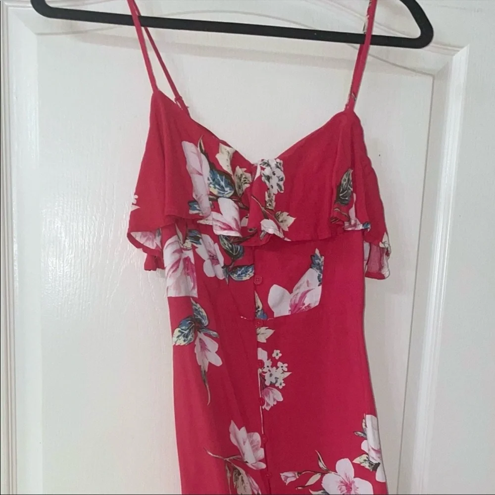 Beautiful Band of Gypsies red floral buttoned dress size Small - Picture 4 of 15
